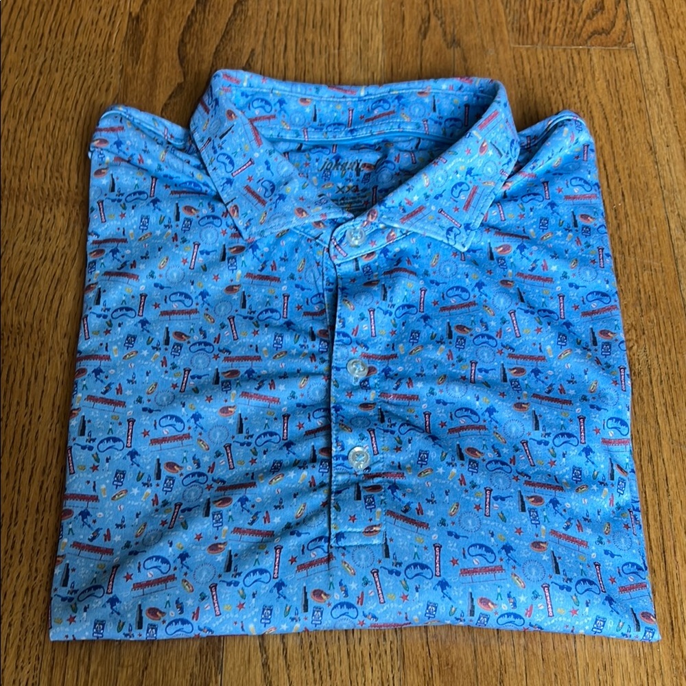 johnnie-O Blue Polo Lightweight Moisture-Wicking Shirt